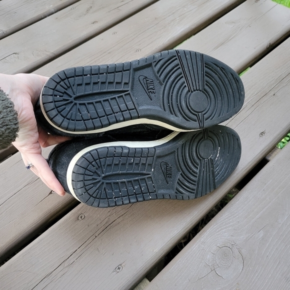 Nike Dunk Sky High Top Court Black Purple Suede Leather Wedge Sneakers Trainers - Picture 6 of 8